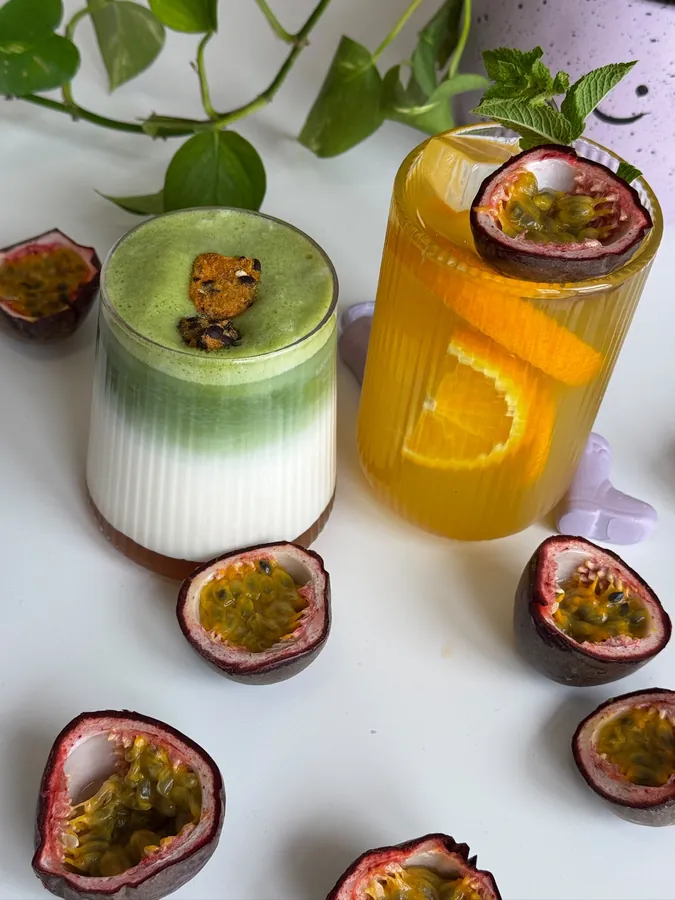 Matcha a marakujová limonáda